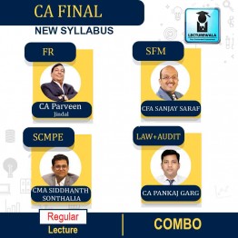 CA FINAL  FR + SFM With Scmpe Free + Audit   Free Law Combo New Syllabus Regular Course : Video Lecture + Study Material By CA Parveen Jindal & CA Pankaj Garg & CFA Sanjay Saraf & CMA Siddhanth Sonthalia  (For Nov 2022)