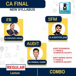 CA FINAL FR + SFM + Audit Economical Batch Or Audit Regular Batch Combo  Regular Course By CA Parveen Jindal & CA Pankaj Garg & CA Aaditiya jain : pen drive / online classes.