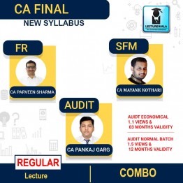 CA FINAL FR + SFM + Audit Economical Batch Or Audit Regular Batch Combo New Syllabus Regular Course  By CA Parveen Sharma & CA Pankaj Garg & CA Mayank Kothari : Pen Drive / Online Classes