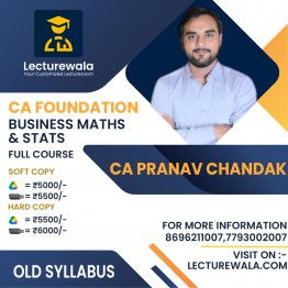 CA Foundation Business Mathematics, Statistics & Logical Reasoning OLD Syllabus Regular Batch by CA Pranav Chandak : Pen Drive / Online Classes