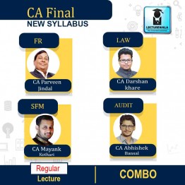CA Final Group-1 Combo (FR + SFM + AUDIT + LAW) Regular Course  By CA Parveen Jindal, CA Abhishek Bansal, CA Mayank Kothari & CA Darshan Khare : PEN DRIVE / ONLINE CLASSES.