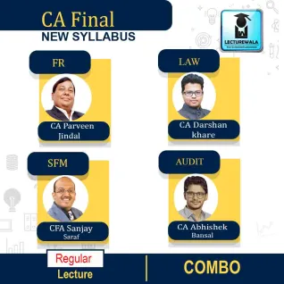 CA Final Group-1 Combo (FR + SFM + AUDIT + LAW) Regular Course by CA Parveen Jindal, CA Abhishek Bansal, CFA Sanjay Saraf & CA Darshan Khare ; PEN DRIVE / ONLINE CLASSES.  CA Final Group-1 Combo (FR + SFM + AUDIT + LAW) Regular Course by CA Parveen Jindal, CA Abhishek Bansal, CFA Sanjay Saraf & CA Darshan Khare ; PEN DRIVE / ONLINE CLASSES.
