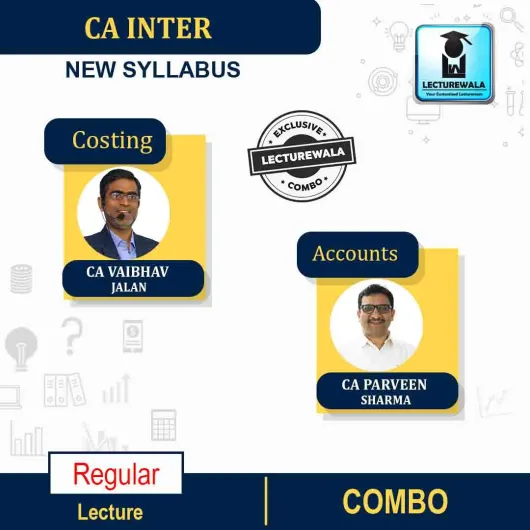 CA Inter Cost and Accounts Combo Regular Course by CA Parveen Sharma And ca Vaibhav jalan : pen drive / online classes. 