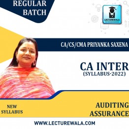  CA Inter Auditing  Assurance (New Syllabus) Regular Course : Video Lecture + Study Material By CA/CS/CMA Priyanka Saxena (For May 2023 & Nov 2023)