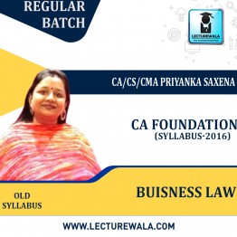 CA Foundation Buisness Laws (Old syllabus) Regular Course By CA/CS/CMA Priyanka Saxena : Google  Drive & Pen Drive.