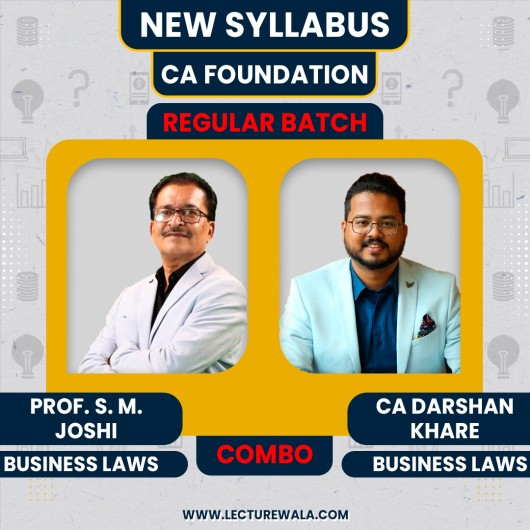 CA Darshan Khare & Prof. S. M. Joshi Business Laws Regular Online Classes For CA Foundation: Google Drive & Pen Drive Classes.