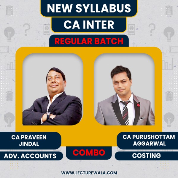 CA Parveen Jindal Adv. Acc. CA Purushottam Aggarwal Cost Combo Regular Online Classes For CA Inter : ONLINE CLASSES.