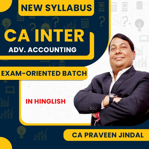 Pre-Booking : CA Praveen Jindal Advance Accounts Exam-Oriented Online Classes For CA Inter: Google Drive Classes.