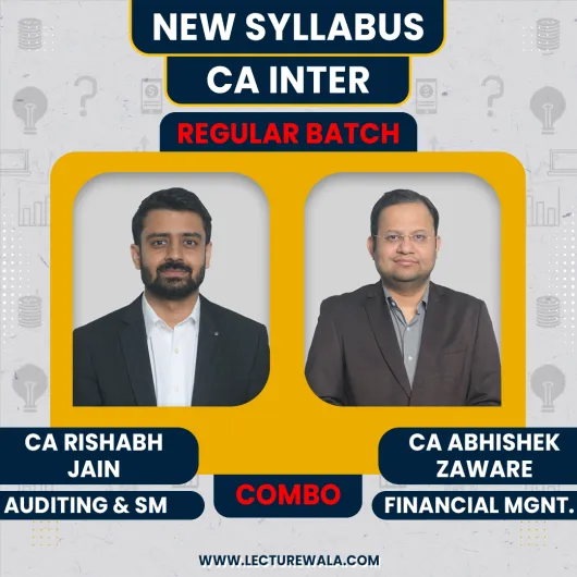 CA Rishabh Jain Audit-SM & CA Abhishek Zaware FM Regular Online Combo For CA Inter Group 2 : Google Drive & Pen Drive Classes.