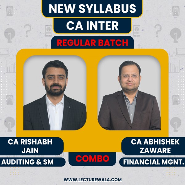 CA Rishabh Jain Audit-SM & CA Abhishek Zaware FM Regular Online Classes For CA Inter: Google Drive & Pen Drive Classes.