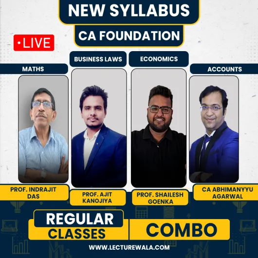 Abhimanyu Aggarwal Classes All Subject COMBO Regular Batch For CA Foundation : Live / Face To Face classes.