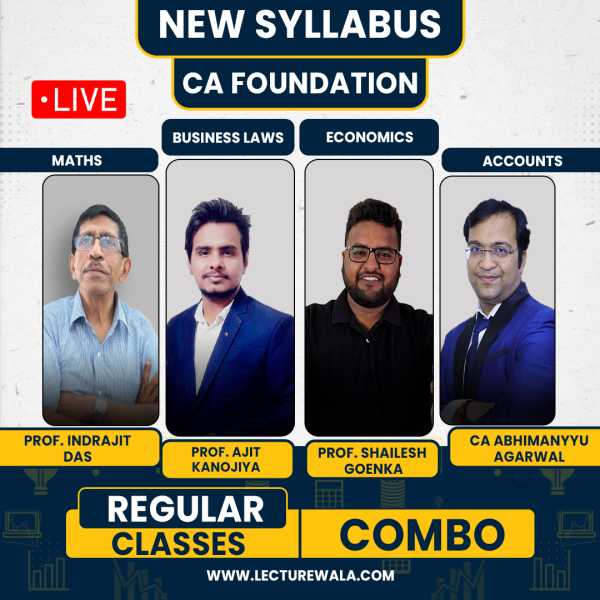 Abhimanyu Aggarwal Classes All Subject COMBO Regular Batch For CA Foundation : Live / Face To Face classes.