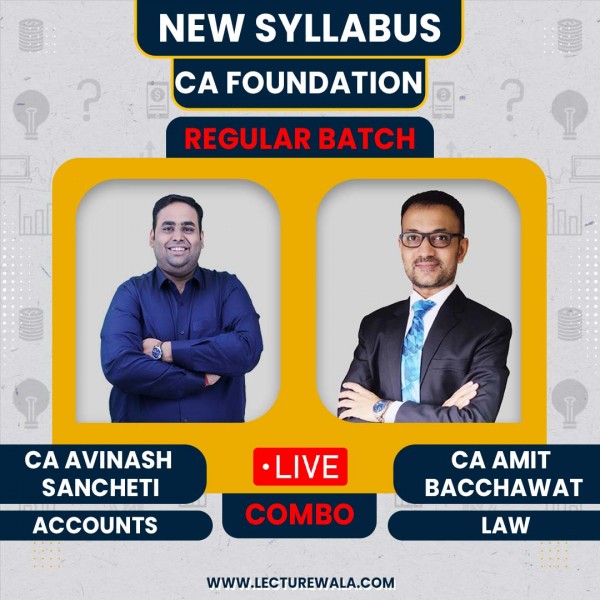 CA Avinash Sancheti & CA Amit Bachhawat Accounts And Law COMBO Regular Online Classes For CA Foundation: Live Online Classes