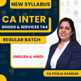 CA Pooja Kamdar Goods &amp; Services Tax (GST) Regular Online Classes For CA Inter : Google Drive / Pen Drive Classes.