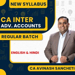CA Avinash Sancheti Adv. Accounts Regular Online Classes For CA Inter : Google/Pen Drive Classes