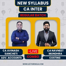  CA Avinash Sancheti Adv. Accounts & CA Navneet Mundhra Cost (Group1) COMBO Regular Live Classes For CA Inter