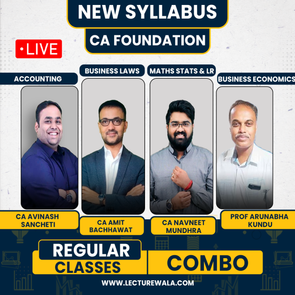 Navin Classes All 4 Subjects Combo Regular Live Classes For CA Foundation: Live & Google/Pen Drive Classes