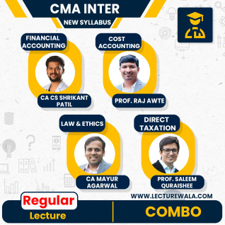 CMA INTER Group 1 (New Syallbus) Law and Ethics +Cost Accounting + Direct Taxtion 50% + GST 50 + Financial Accounting By CA Mayur Agarwal Sir,Prof. Raj Awate Sir,Prof. Saleem Quraishee Sir,CA CS Shikant Patil Sir. CMA INTER Group 1 (New Syallbus) Law and Ethics +Cost Accounting + Direct Taxtion 50% + GST 50 + Financial Accounting By CA Mayur Agarwal Sir,Prof. Raj Awate Sir,Prof. Saleem Quraishee Sir,CA CS Shikant Patil Sir.