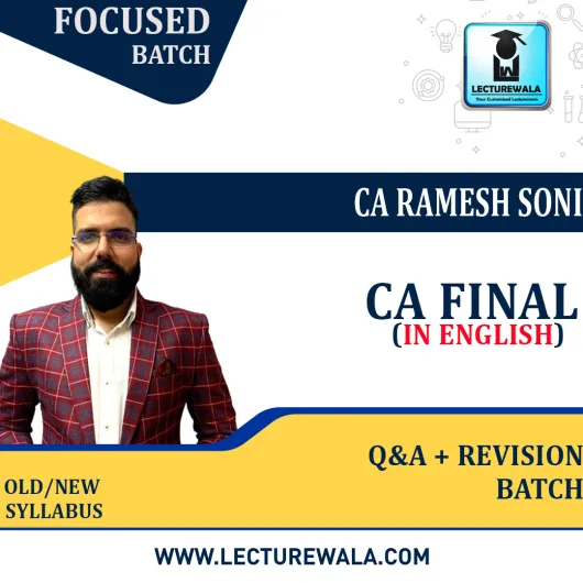 CA Final IDT Q&A Focused Batch In English By CA Ramesh Soni : Online classes.