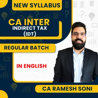 CA Ramesh Soni Indirect Tax In English Regular Online Course For CA Inter: Online Classes  CA Ramesh Soni Indirect Tax In English Regular Online Course For CA Inter: Online Classes