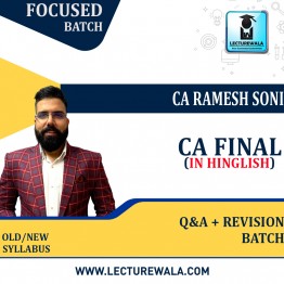 CA Final IDT Q&A Focused Batch In hinglish By CA Ramesh Soni : Online classes.