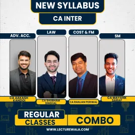 CA Aakash Kandoi Advanced Accounting, CA Shubham Singhal Law, CA Ranjan Periwal Costing & FM And CA Mayank Saraf SM Regular Batch For CA Inter  CA Aakash Kandoi Advanced Accounting, CA Shubham Singhal Law, CA Ranjan Periwal Costing & FM And CA Mayank Saraf SM Regular Batch For CA Inter