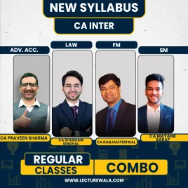 CA Praveen Sharma Advanced Accounting ,CA Shubham Singhal Law, CA Ranjan Periwal FM And CA Mayank Saraf SM Regular Online Combo Classes For CA Inter   CA Praveen Sharma Advanced Accounting ,CA Shubham Singhal Law, CA Ranjan Periwal FM And CA Mayank Saraf SM Regular Online Combo Classes For CA Inter
