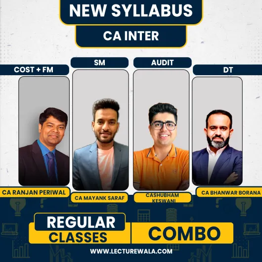 CA Inter New Syllabus 5 Subjects Combo (500 Marks) - Cost + FMSM + Tax + Adv Accounts Combo Regular Classes by CA Ranjan Periwal Classes : Online Classes CA Inter New Syllabus 5 Subjects Combo (500 Marks) - Cost + FMSM + Tax + Adv Accounts Combo Regular Classes by CA Ranjan Periwal Classes : Online Classes