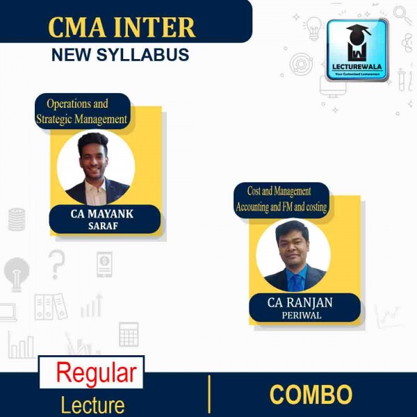 CMA Inter Cost Accounting And OMSM And Cost and Management Accounting & FM Combo ( Paper 9 and Paper 10) Regular Course  by CA Ranjan Periwal and CA Mayank Saraf : Pen Drive / Online Classes