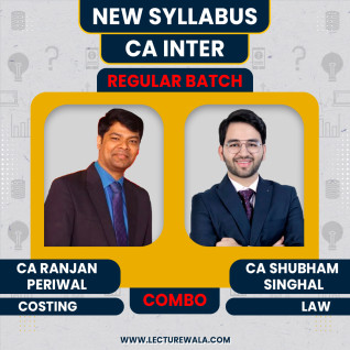 CA Ranjan Periwal Costing & CA Shubham Singhal Law Combo Regular Batch For CA Inter  CA Ranjan Periwal Costing & CA Shubham Singhal Law Combo Regular Batch For CA Inter
