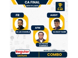  CA Final FR, AUDIT, AFM Study Module Batch (Regular In-Depth) by CA Jai Chawla, CA Ravi Taori, CA Pavan Karrmele: Pen Drive / Online / live