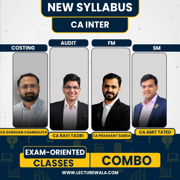 CA Inter New Syllabus Group - 2 All subjects Combo Exam-Oriented Classes By CA Darshan Chandaliya, CA Ravi Taori, CA Prashant Sarda. CA Amit Tated : Pen Drive / Live Online Classes