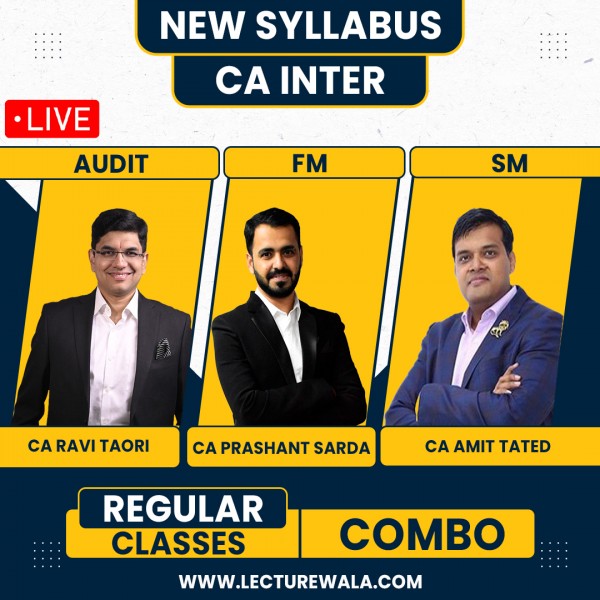 CA Inter New Syllabus Audit + FM-SM Live Streaming Combo Regular Classes By CA Ravi Taori, CA Prashant Sarda. CA Amit Tated : Pen Drive / Live Online Classes