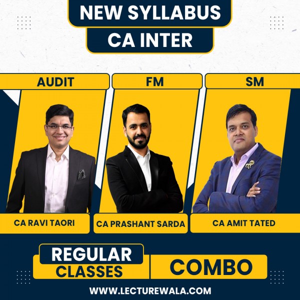 CA Inter New Syllabus Audit + FM-SM Combo Regular Classes By CA Ravi Taori, CA Prashant Sarda. CA Amit Tated : Pen Drive / Online Classes