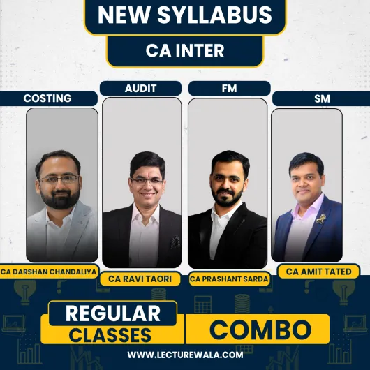 CA Inter New Syllabus Group - 2 All subjects Combo Regular Classes By Darshan Chandaliya, CA Ravi Taori, CA Prashant Sarda. CA Amit Tated : Pen Drive / Live Online Classes