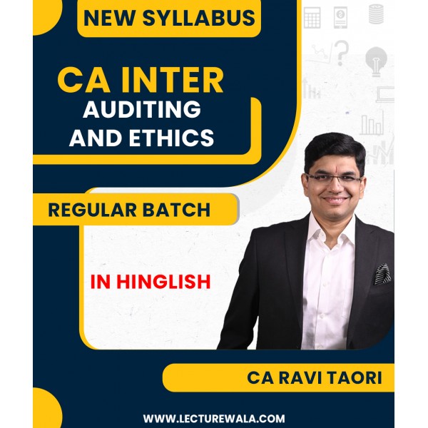 CA Inter New Syllabus Auditing and Ethics Regular Classes By CA Ravi Taori : Pen Drive / Online Classes
