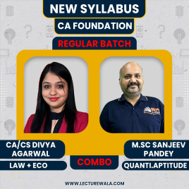 CA/CS Divya Agarwal Law + Eco &amp; M.sc Sanjeev Pandey Quantitative Aptitude Regular Face To Face Classes For CA Foundation