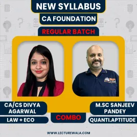 CA/CS Divya Agarwal Law + Eco &amp; M.sc Sanjeev Pandey Quantitative Aptitude Regular Face To Face Classes For CA Foundation