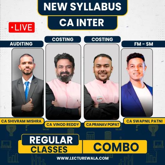 CA Inter Combo Group - 2 Online Live + Backup By CA Swapnil Patni, CA Pranav Popat CA Vinod Reddy, CA Shivam Mishra : Live online classes CA Inter Combo Group - 2 Online Live + Backup By CA Swapnil Patni, CA Pranav Popat CA Vinod Reddy, CA Shivam Mishra : Live online classes