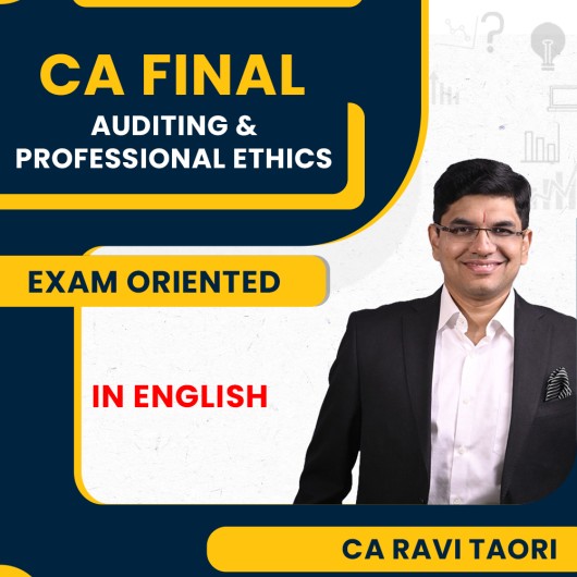 CA Final New Syllabus Advanced Auditing & Professional Ethics (Super 40 Exam Oriented Batch) In English By CA Ravi Taori : Pen Drive / Online Classes