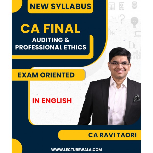 CA Final New Syllabus Advanced Auditing & Professional Ethics (Super 40 Exam Oriented Batch) In English By CA Ravi Taori : Pen Drive / Online Classes