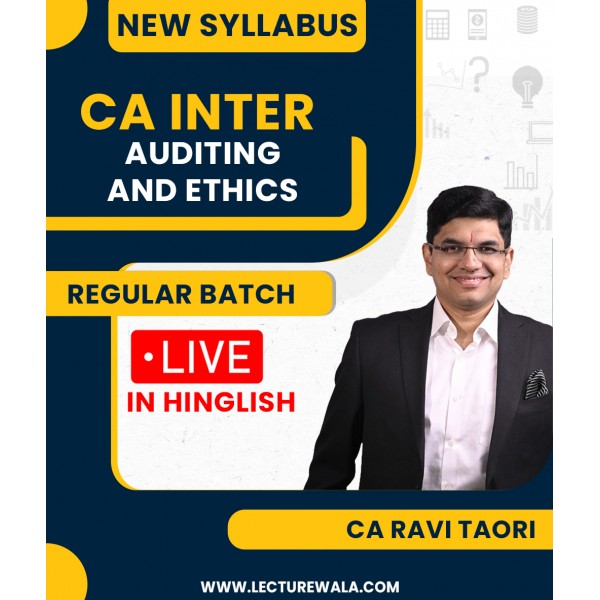 CA Inter New Syllabus Auditing and Ethics Regular Live Streaming Classes By CA Ravi Taori : pen drive / Live Online Classes