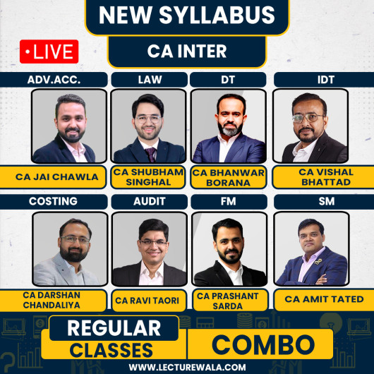 CA Inter New Syllabus Both Group All subjects Live Streaming Combo Regular Classes By V'smart Academy With CA Darshan Chandliya : Pen drive / Recorded Classes