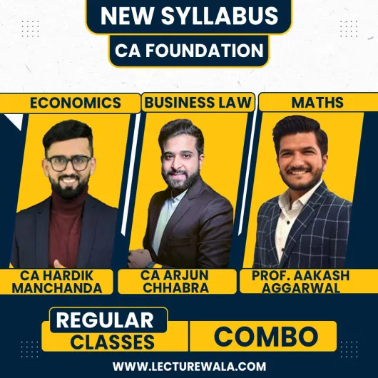 CA Foundation Business Law & Quantative Aptitude & Economics Regular Live Batch By CA Arjun Chhabra & Prof. Aakash Agarwal & Hardik Manchanda 
