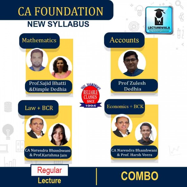 CA Foundation All Subject Combo Regular Course : Video Lecture + Study Material By Reliable Classes (For Nov. 2021 & Onwards)