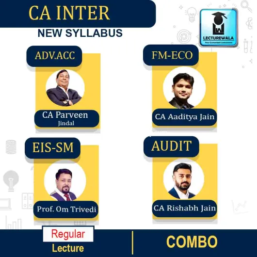 CA INTER Group 2 combo Regular Course By CA Parveen Jindal & Prof Om Trivedi & CA Aaditya Jain & CA Rishabh Jain : Pen drive / online classes.