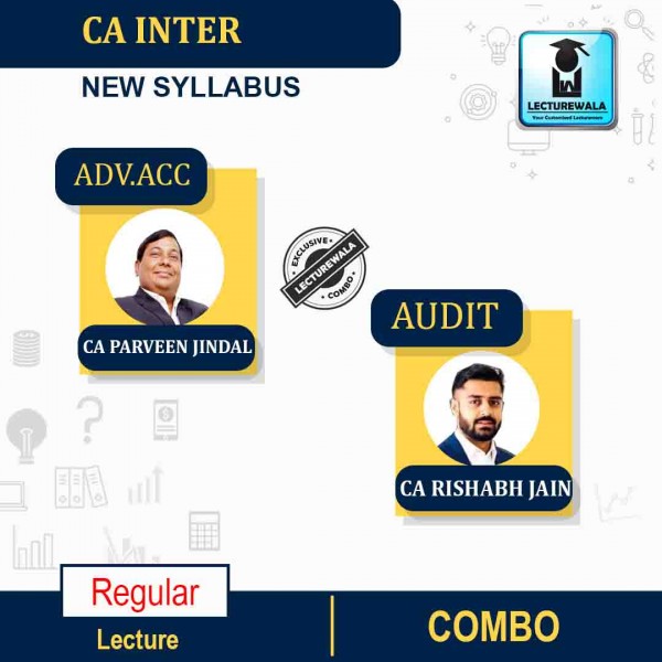 CA INTER  Adv account & Audit combo  Regular Course By CA Parveen Jindal & CA Rishabh Jain : Pen Drive / Online Classes