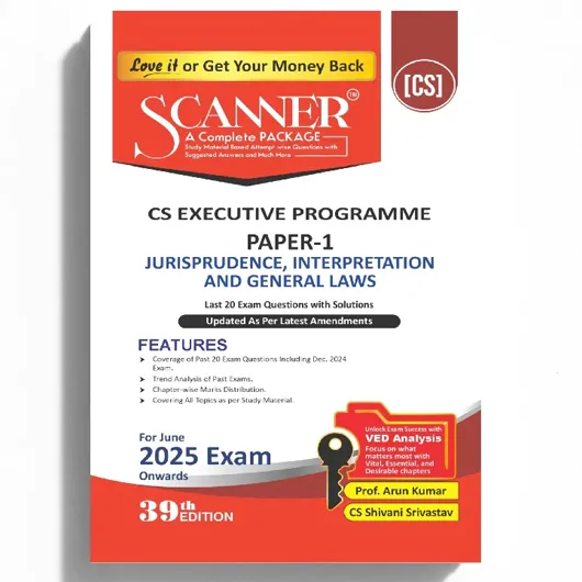 CS Executive Paper - 1 Juriprudiances, Interpretations and General Laws Book Complete Pakcage Study Material : Book  CS Executive Paper - 1 Juriprudiances, Interpretations and General Laws Book Complete Pakcage Study Material : Book