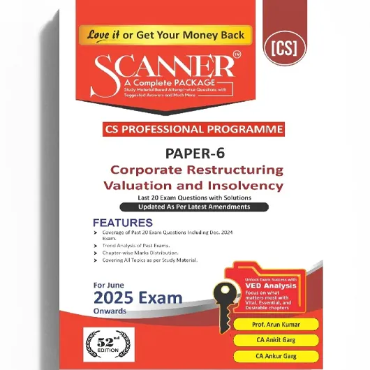 CS Professional Paper - 5 Corporate Restructuring, Valuation and Insolvency Complete Package:- Book 