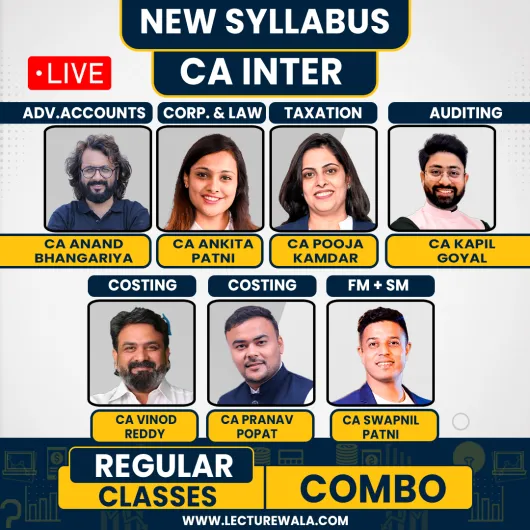 CA Inter Both Group Combo Regular Live Course By Swapnil patni classes : Pen drive / Online classes. CA Inter Both Group Combo Regular Live Course By Swapnil patni classes : Pen drive / Online classes.